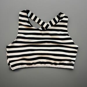 Albion Fit Hang Ten Game Changer Swim Crop Striped Sz M